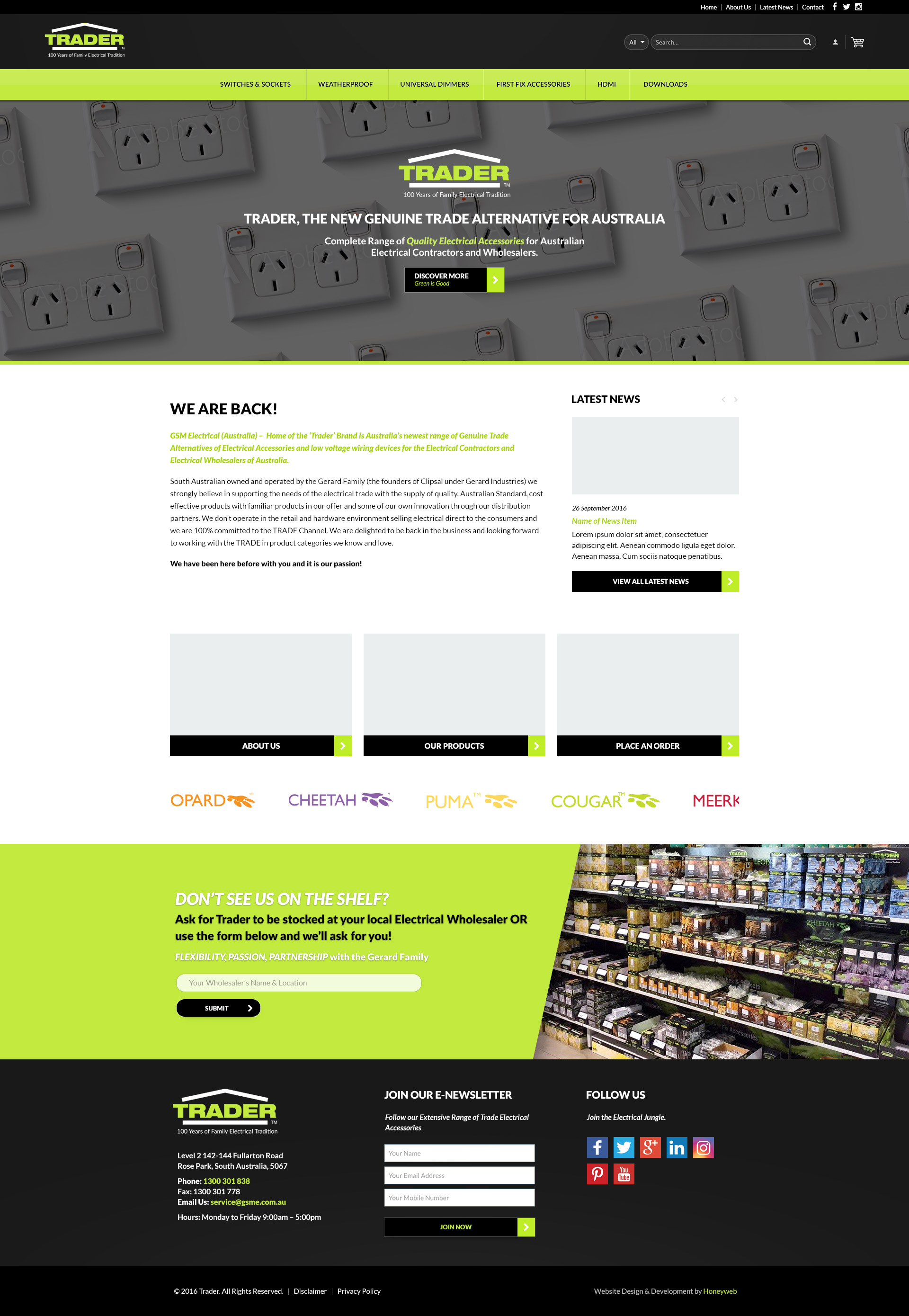 Check out the NEW GSM Electrical (Trader)  Website Designed & Constructed by Honeyweb Online Marketing