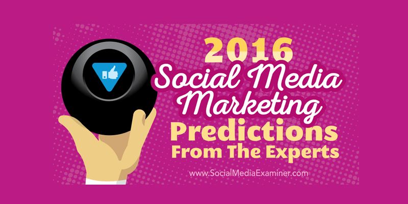 2016 Social Media Marketing Predictions From the Experts