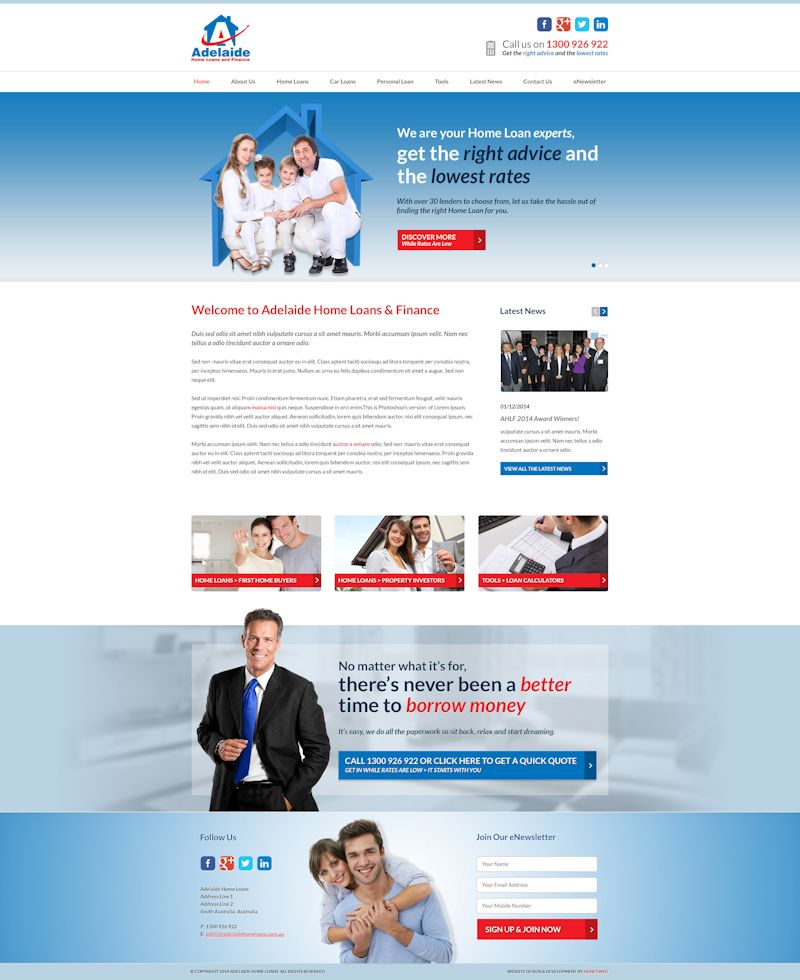 Check out the new Adelaide Home Loans Website Designed & Constructed by Honeyweb