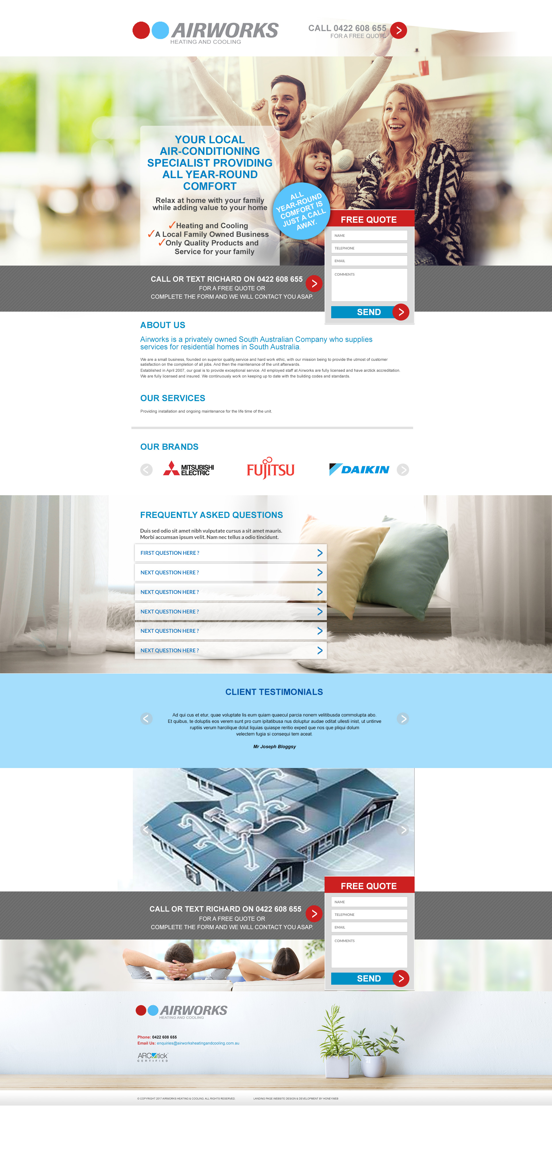 Check out the NEW Airworks Landing Website Designed & Constructed by Honeyweb Online Marketing Solutions