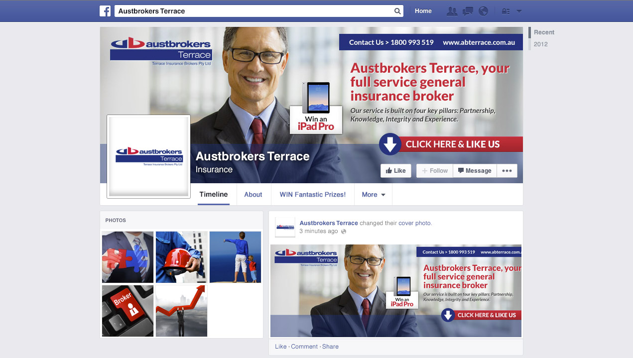 Check out the NEW Austbrokers Terrace Facebook Business Page Designed & Constructed by Honeyweb