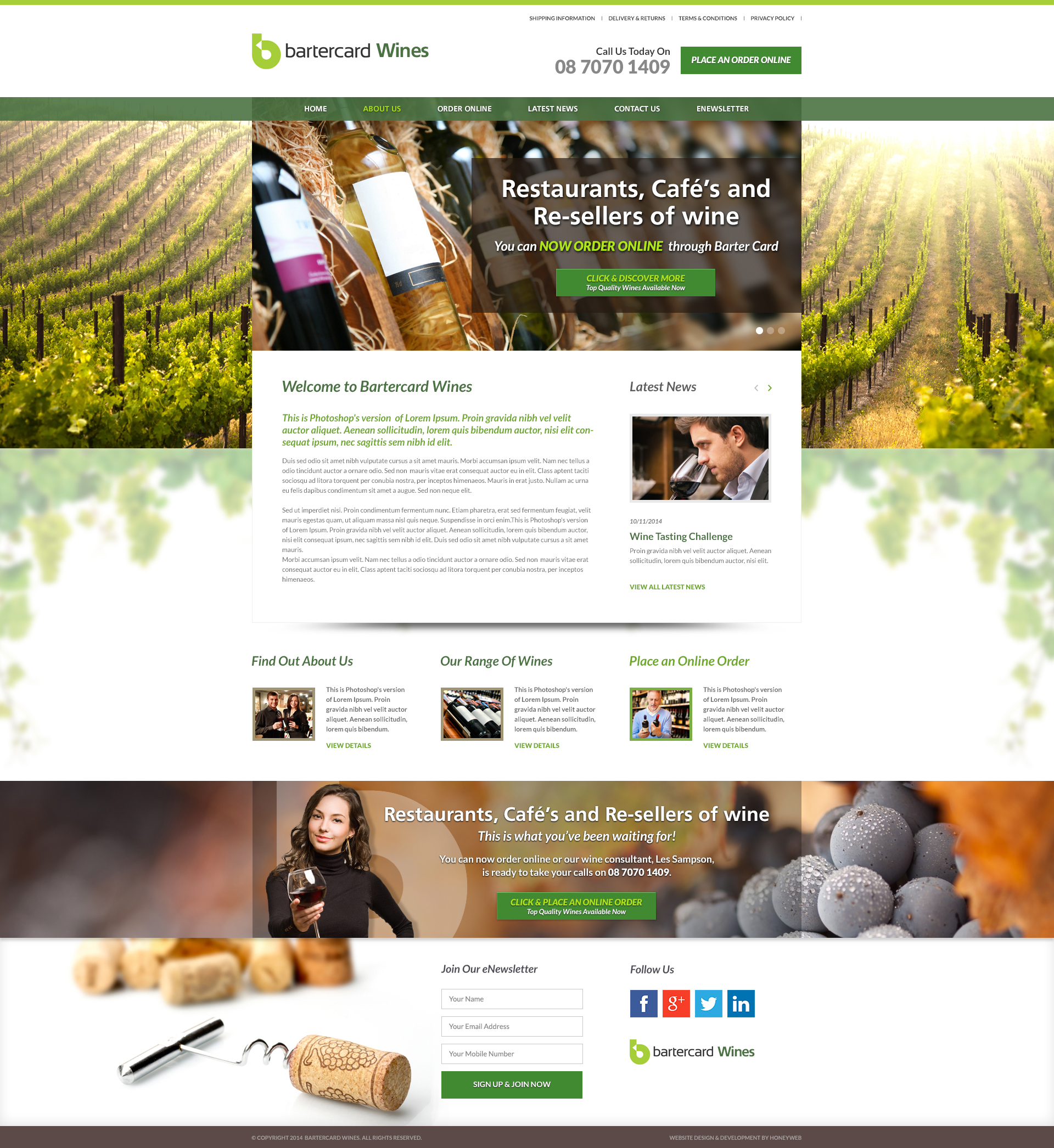 Check out the NEW Bartercard Cellars Ecommerce Website Designed & Constructed by Honeyweb