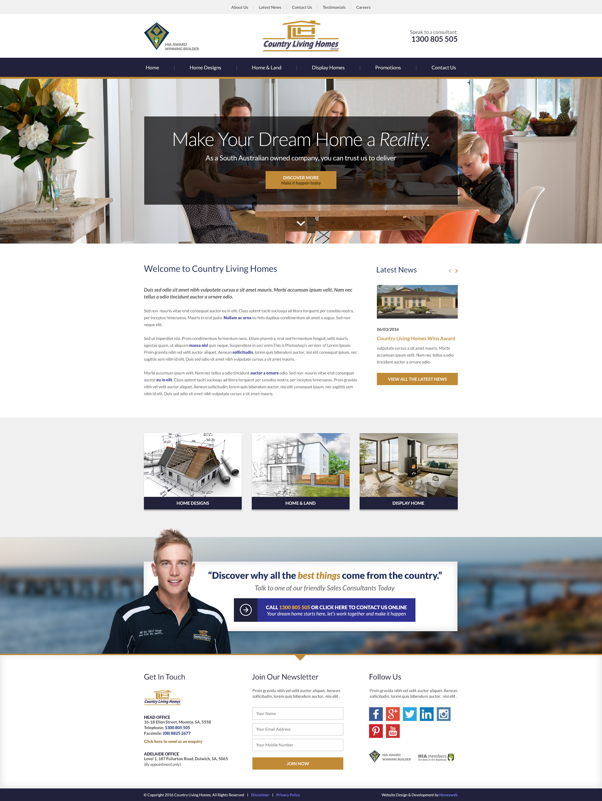 Check out the NEW Country Living Homes Website Designed & Constructed by Honeyweb
