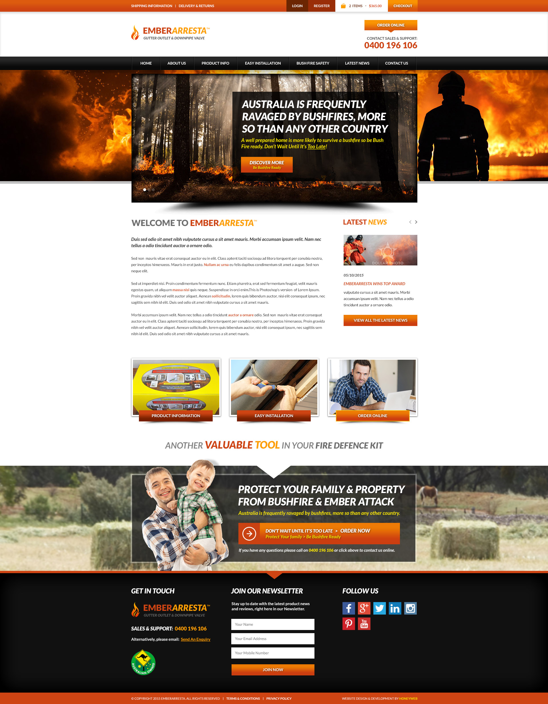 Check out the NEW EmberArresta Ecommerce Website Designed & Constructed by Honeyweb