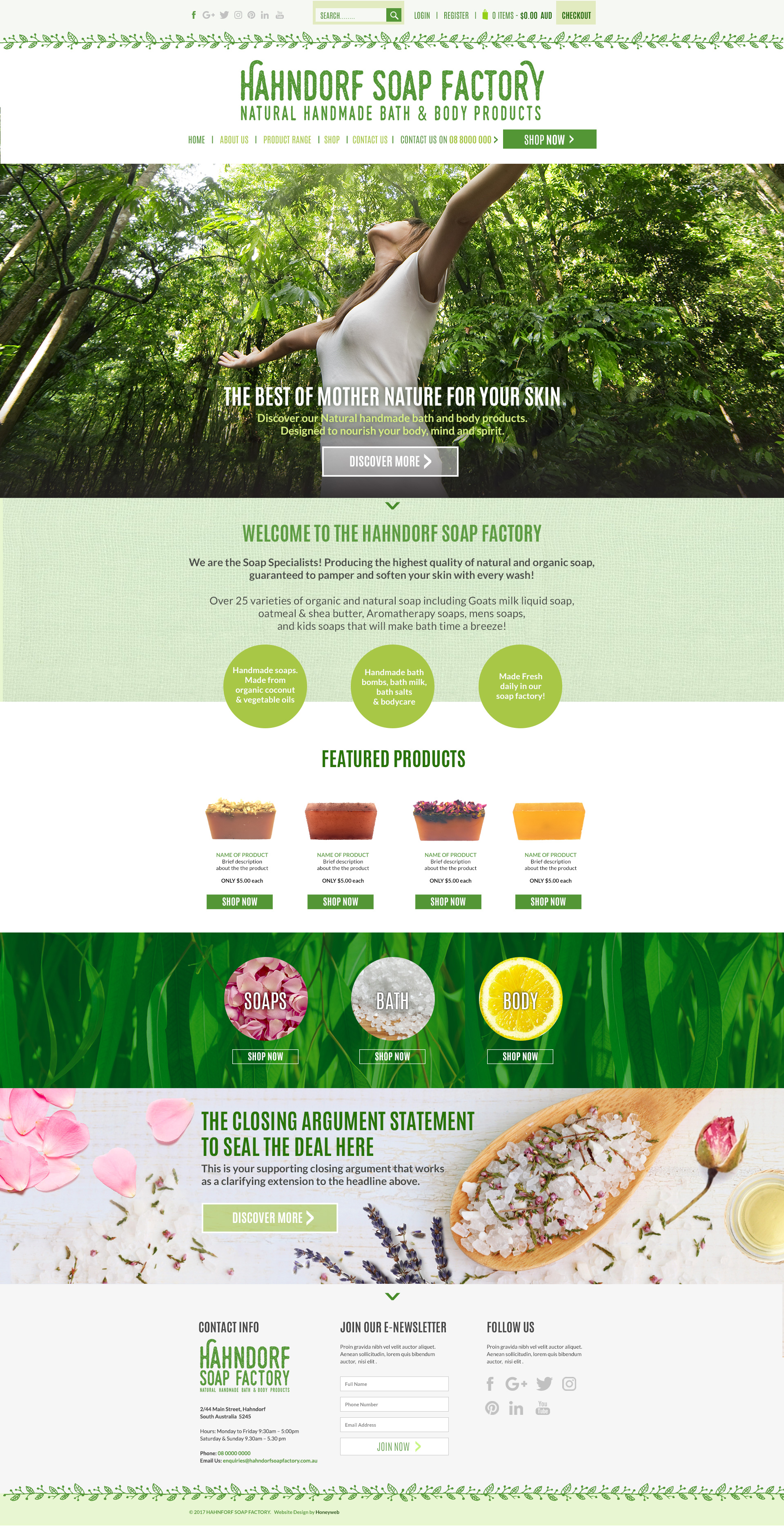 Check out the NEW Hahndorf Soap Factory Ecommerce Website Designed & Constructed by Honeyweb Online Marketing Solutions