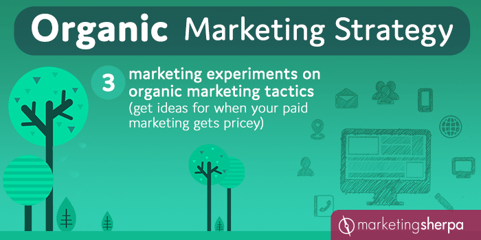 Organic Marketing Strategy: 3 marketing experiments on organic marketing tactics (get ideas for when your paid marketing gets pricey)