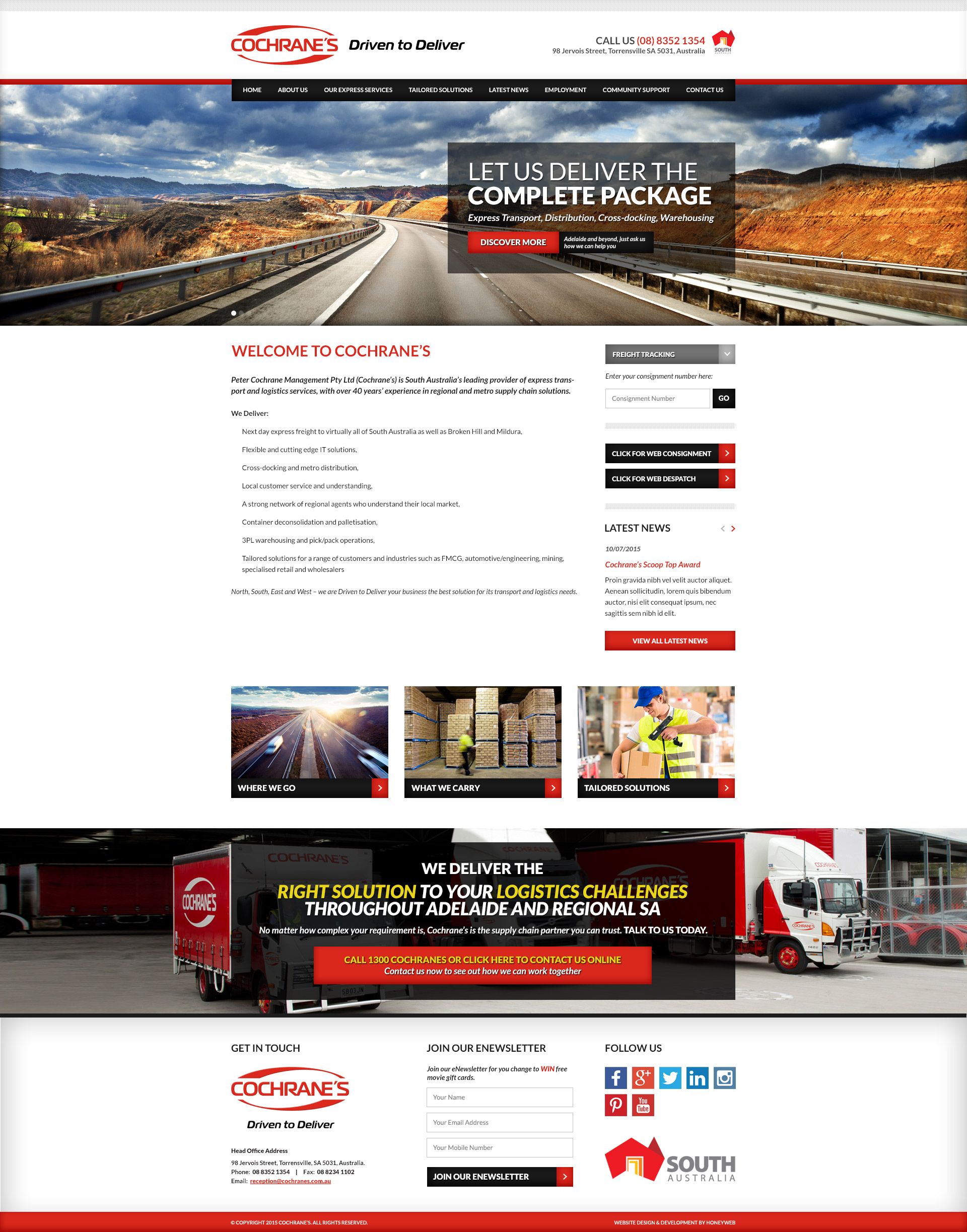 Check out the NEW Cochranes Website Designed & Constructed by Honeyweb