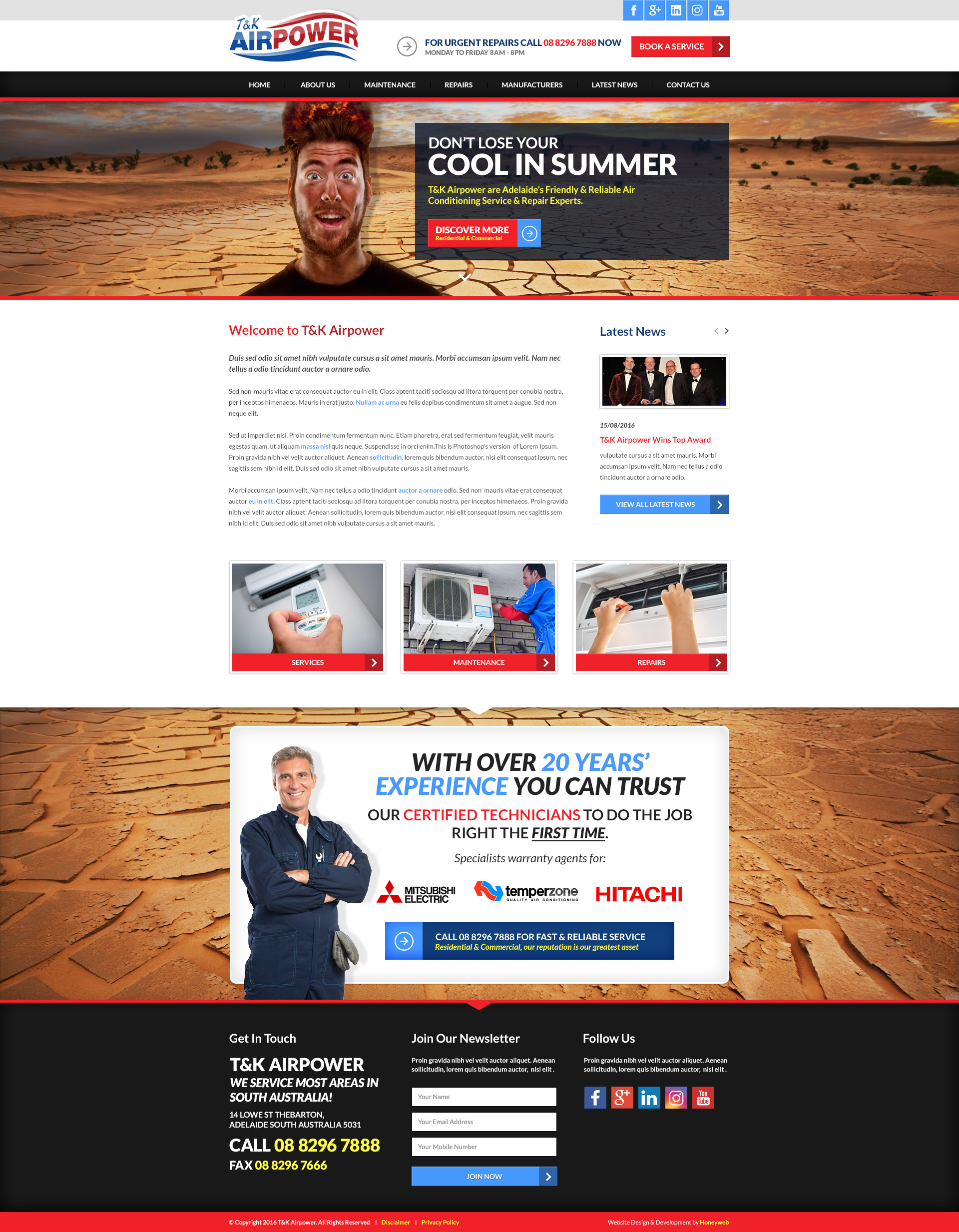 Check out the NEW T&K Airpower Website Designed & Constructed by Honeyweb Online Marketing Solutions