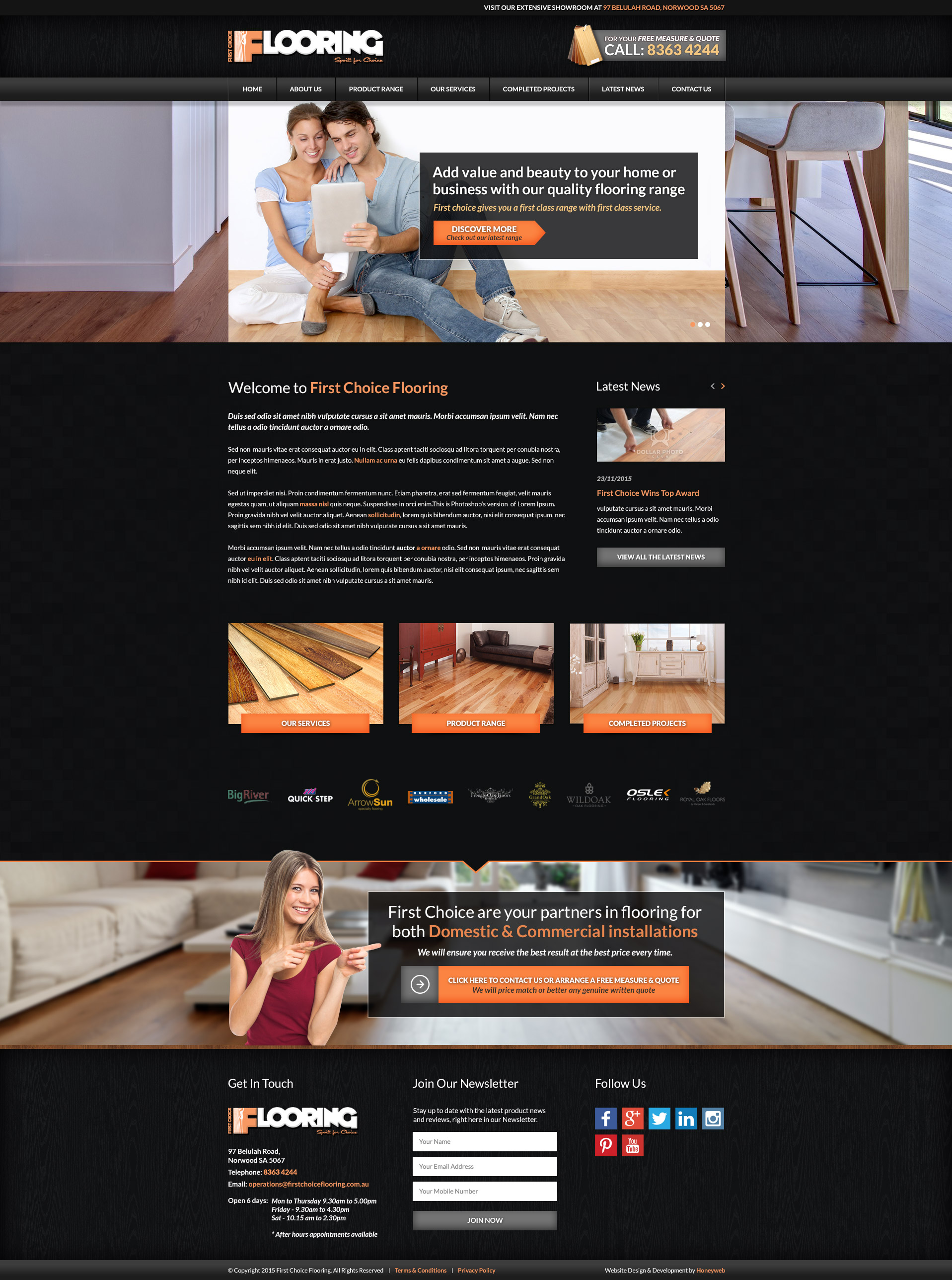 Check out the NEW First Choice Flooring Website Designed & Constructed by Honeyweb