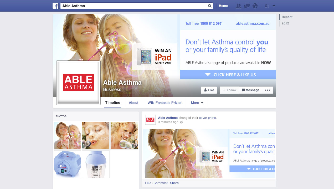 Check out the NEW ABLE Asthma Facebook Business Page Designed & Constructed by Honeyweb