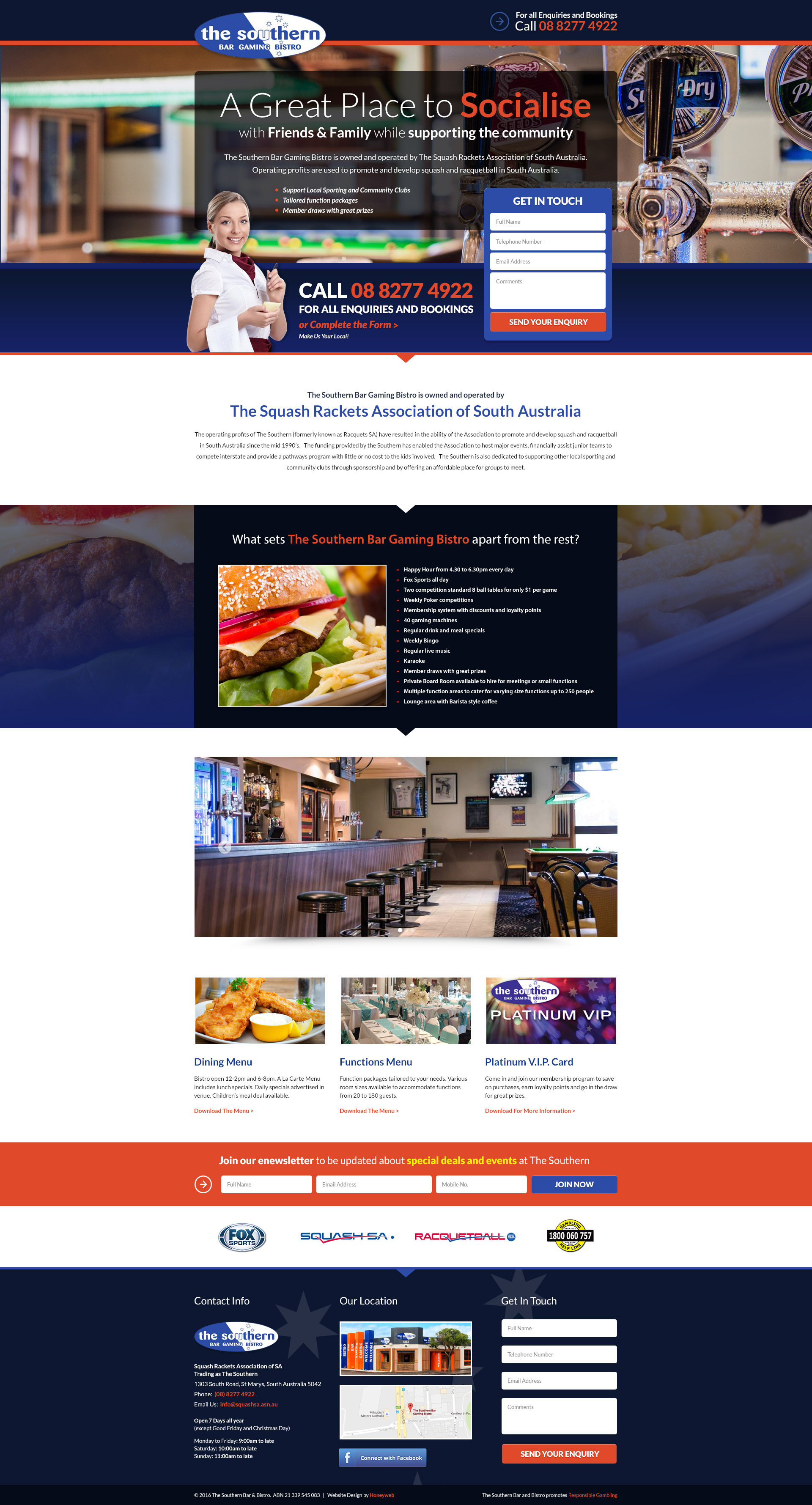 Check out the NEW Southern Bar & Bistro Landing Page Website Designed & Constructed by Honeyweb Online Marketing
