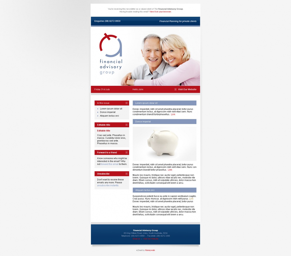 Financial Advisory Group - Email Marketing