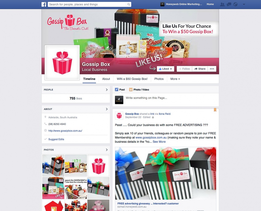 Gossip Box - Facebook Business Pages