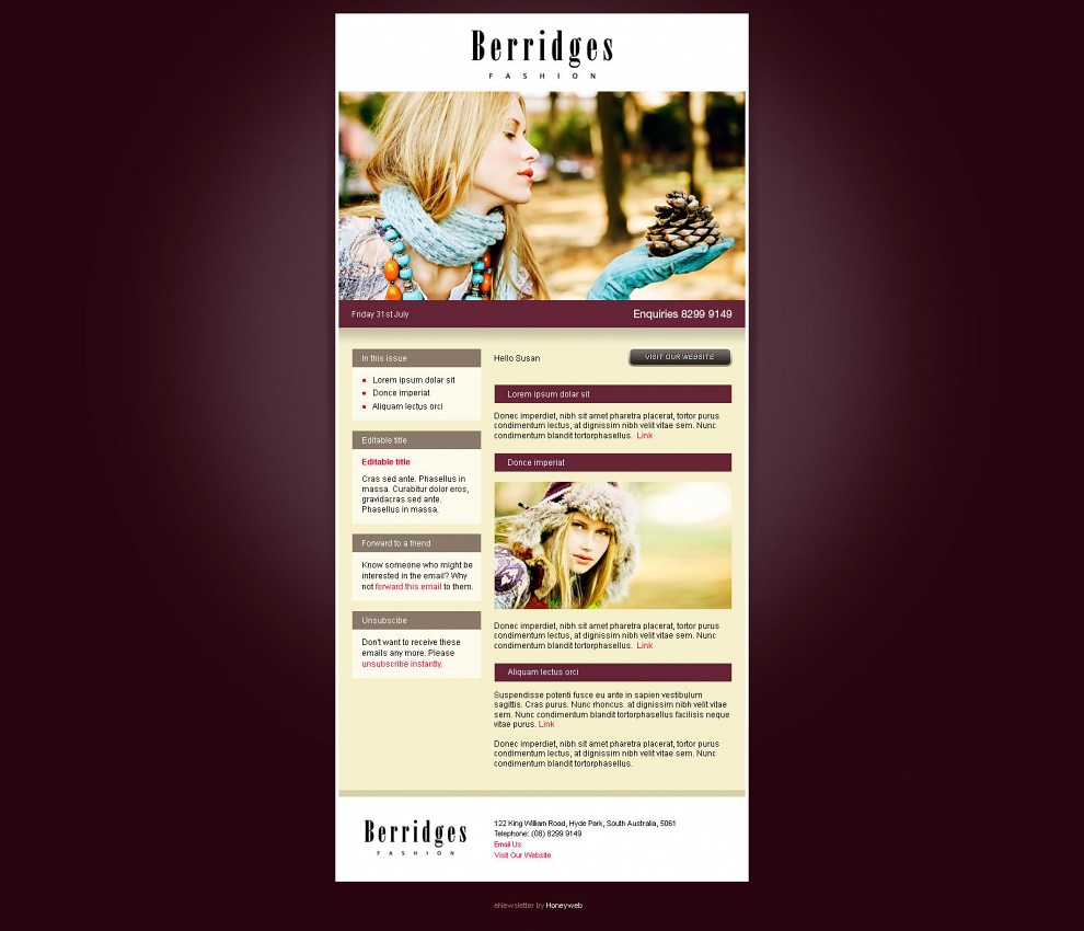 Berridges Fashion - Email Marketing