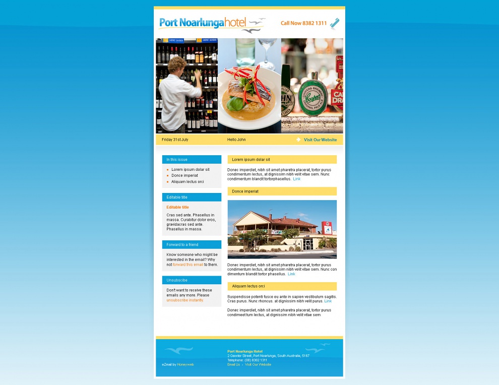 Port Noarlunga Hotel - Email Marketing