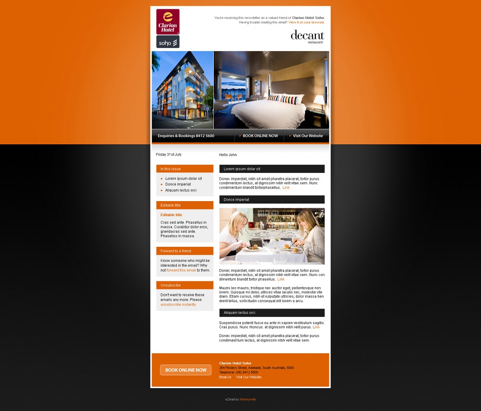 Clarion Hotel Soho - Email Marketing