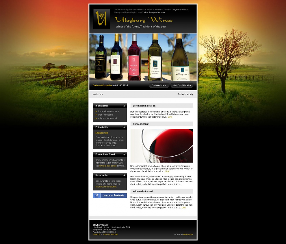 Uleybury Wines - Email Marketing