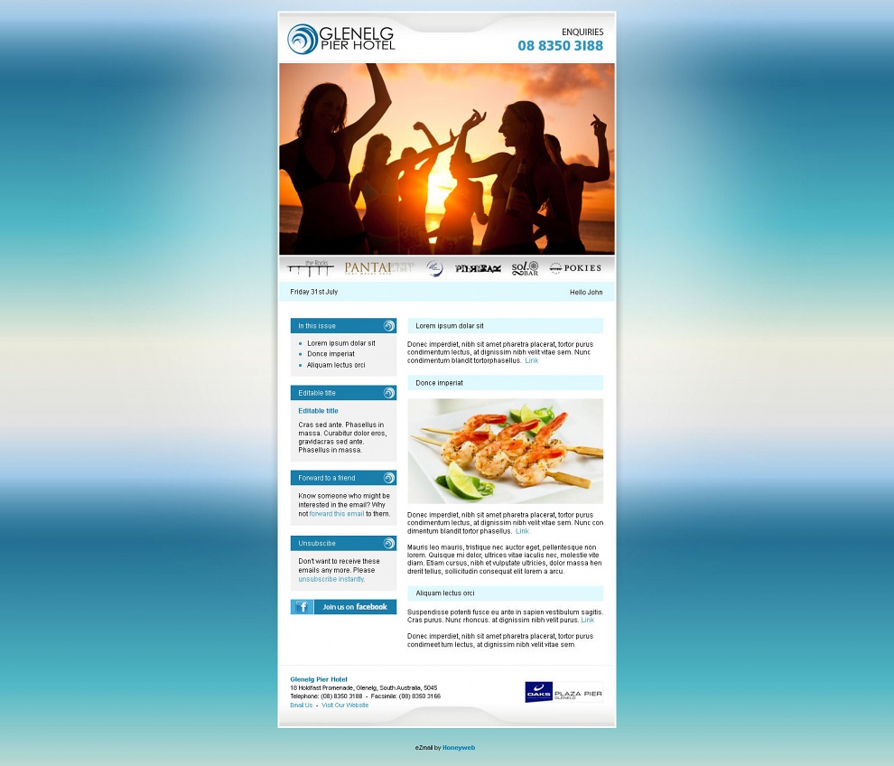 Glenelg Pier Hotel - Email Marketing