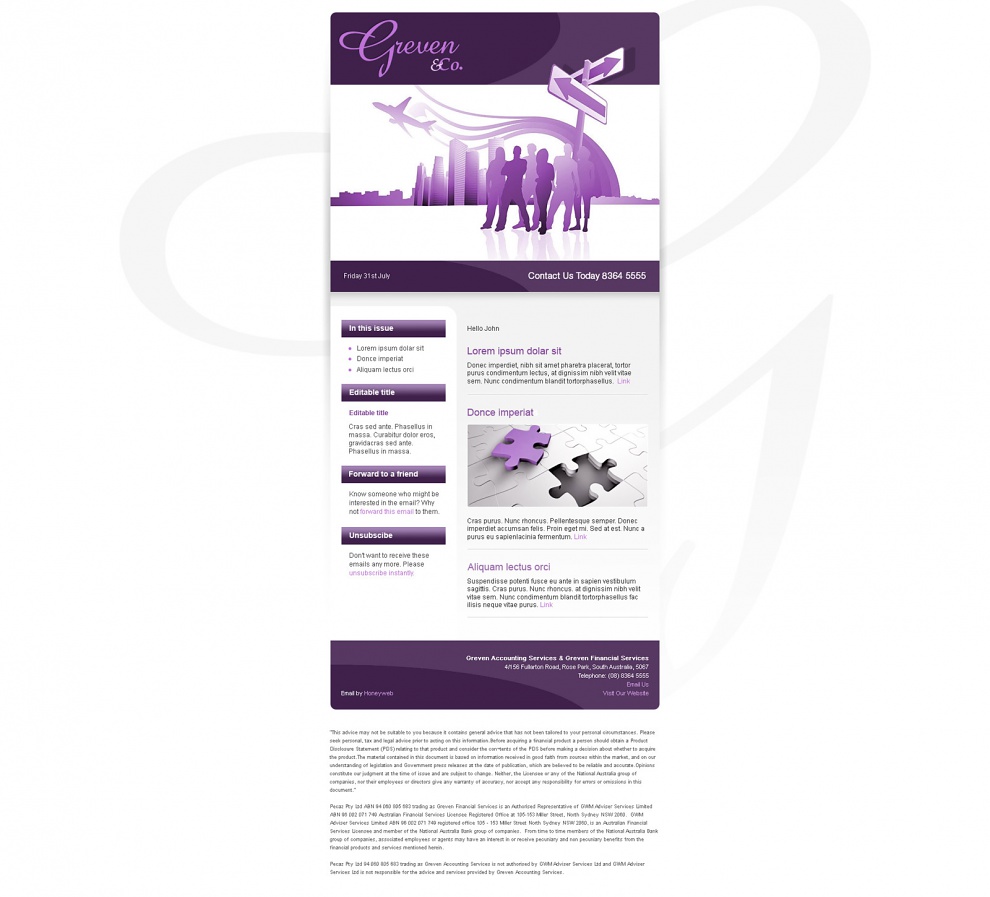Greven Accounting Services & Greven Financial Services - Email Marketing