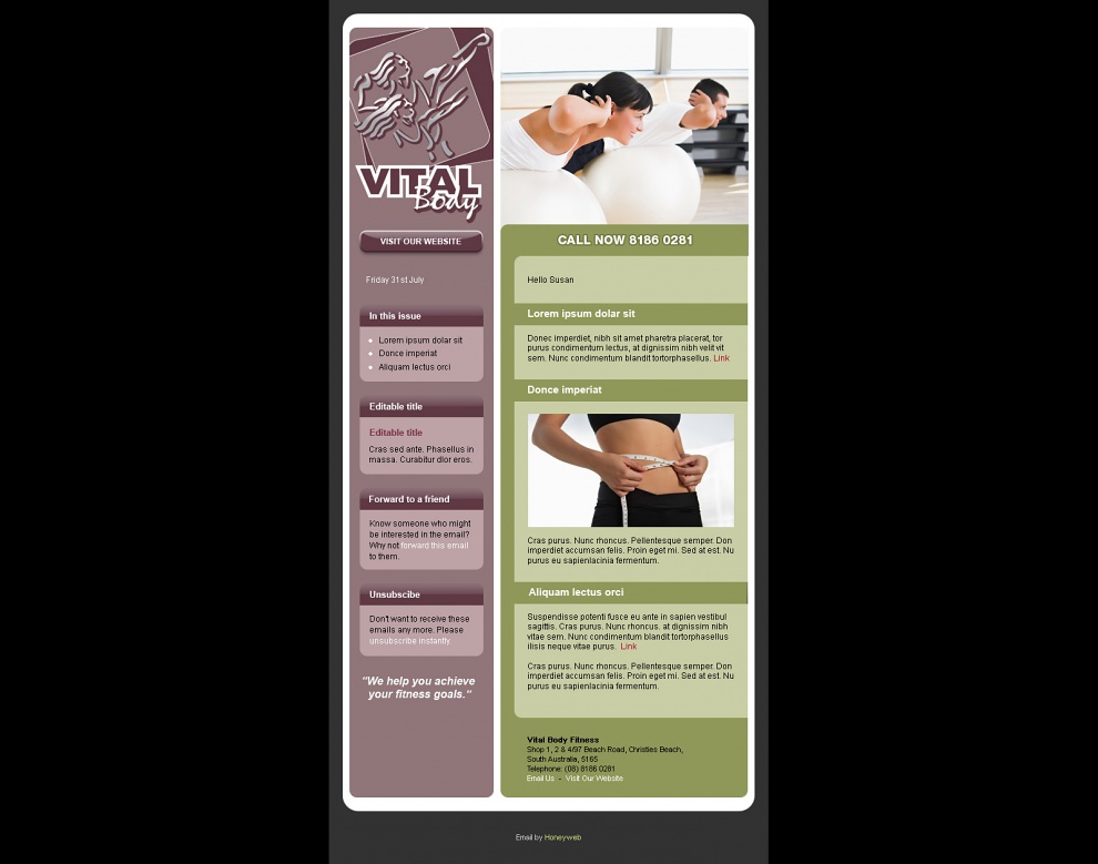 Vital Body Fitness - Email Marketing