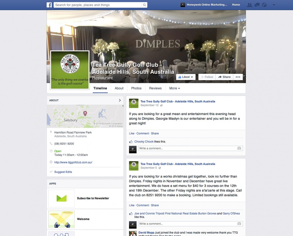 Tea Tree Gully Golf Club - Facebook Business Pages