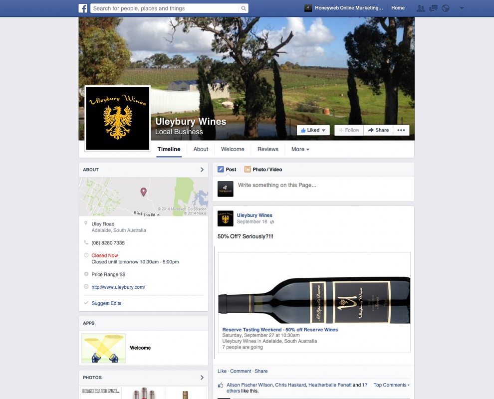 Uleybury Wines - Facebook Business Pages