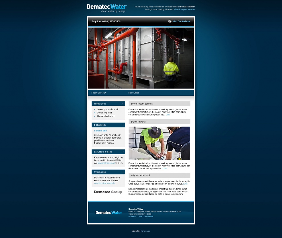 Dematec Water - Email Marketing