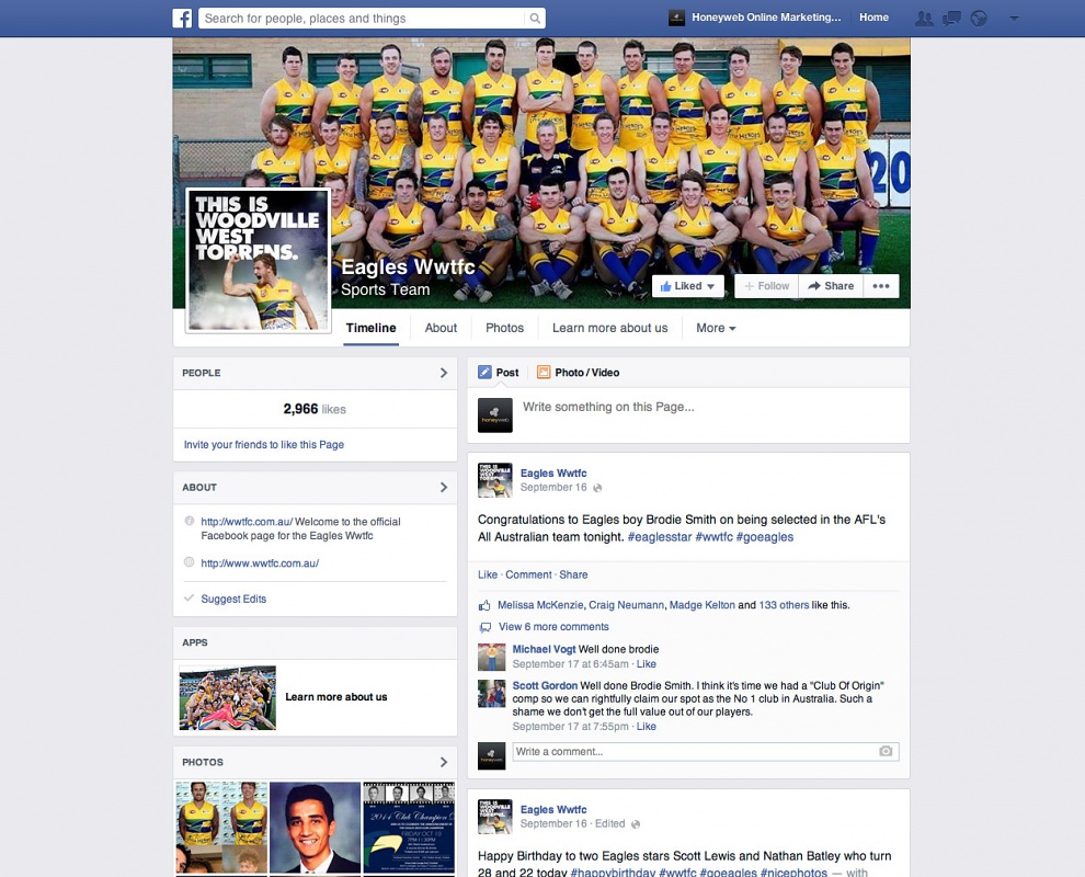 Woodville West Torrens Football Club - Facebook Business Pages