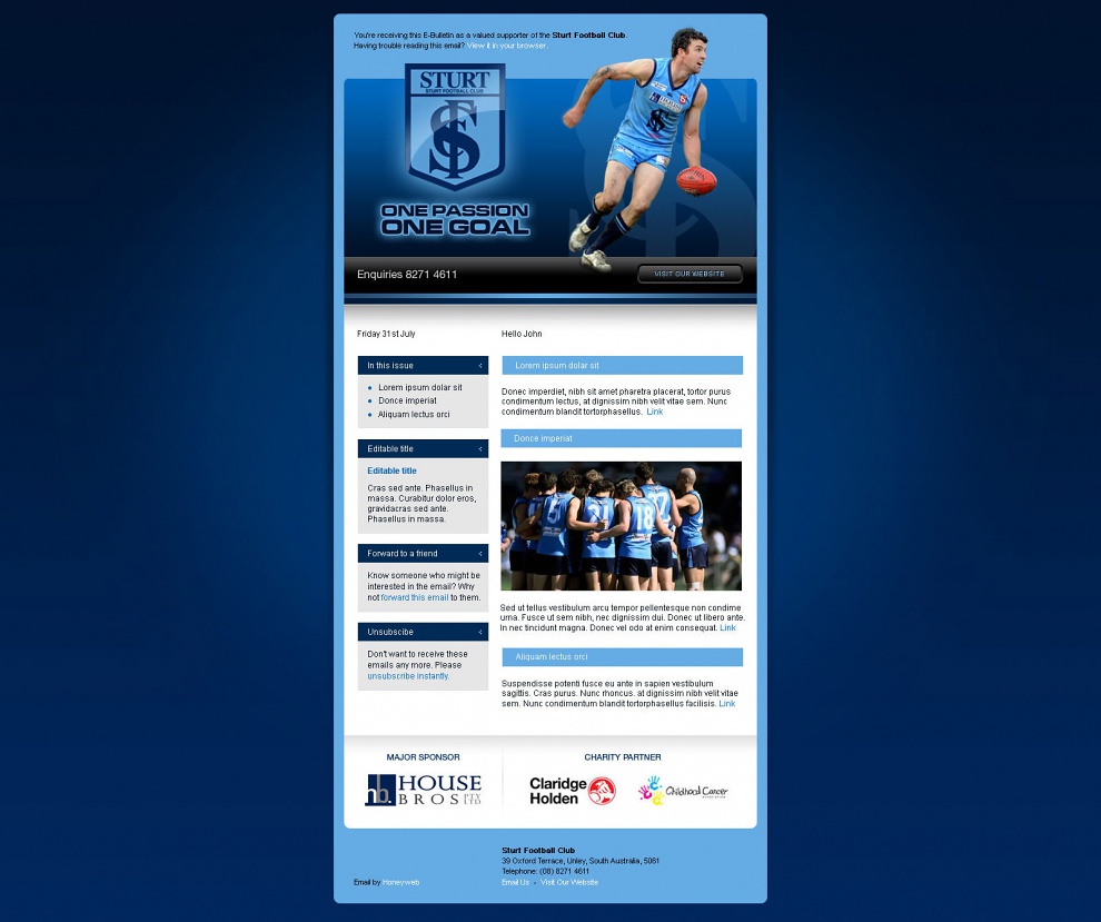 Sturt Football Club - Email Marketing
