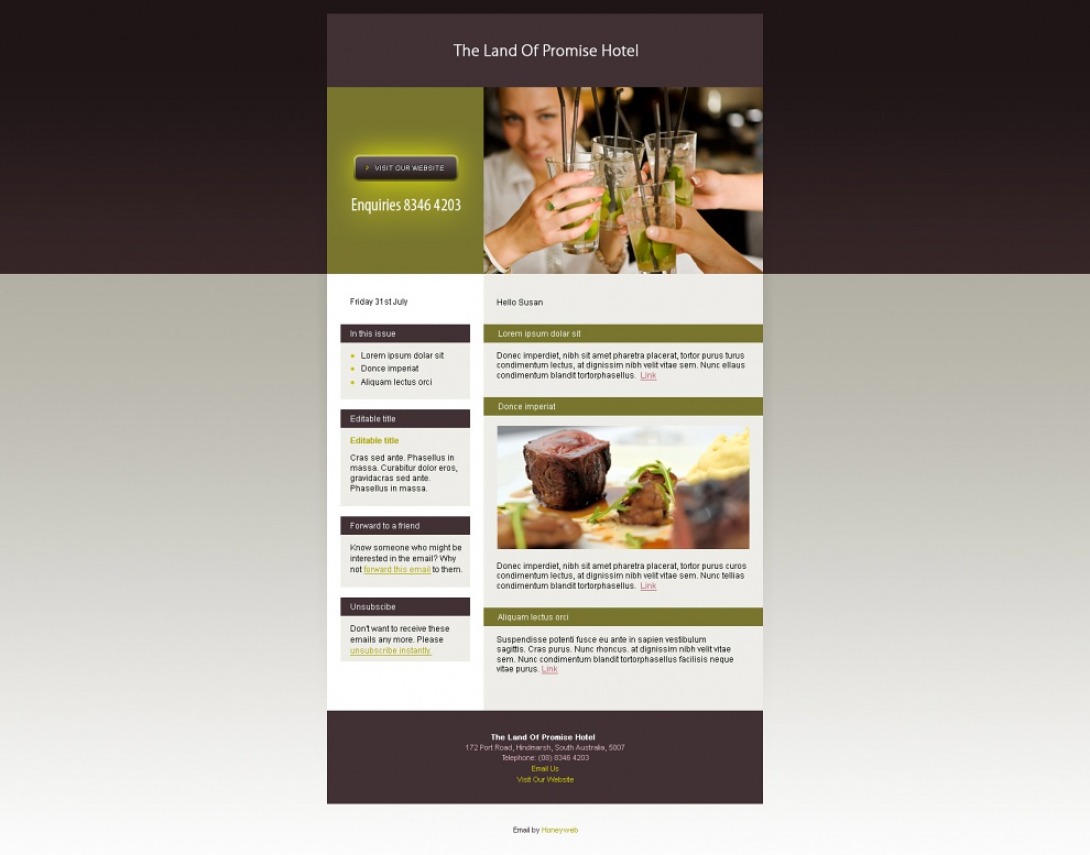 The Land Of Promise Hotel - Email Marketing