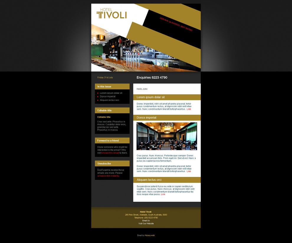 Hotel Tivoli - Email Marketing
