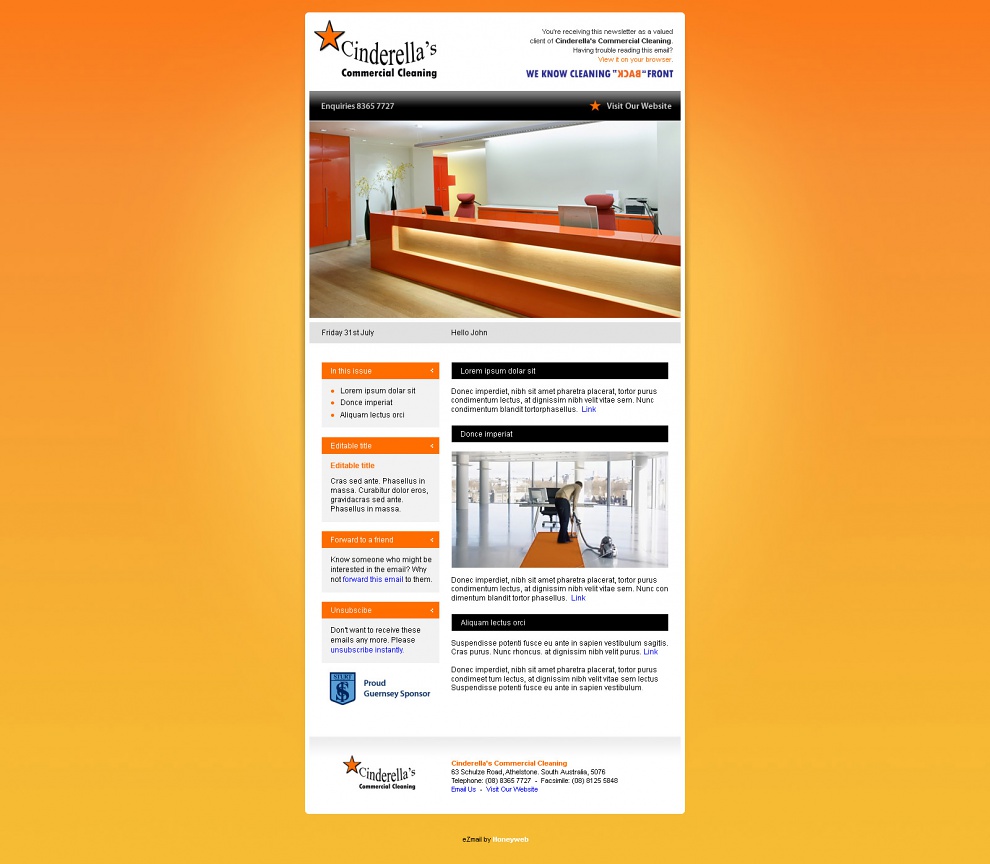 Cinderella’s Commercial Cleaning - Email Marketing